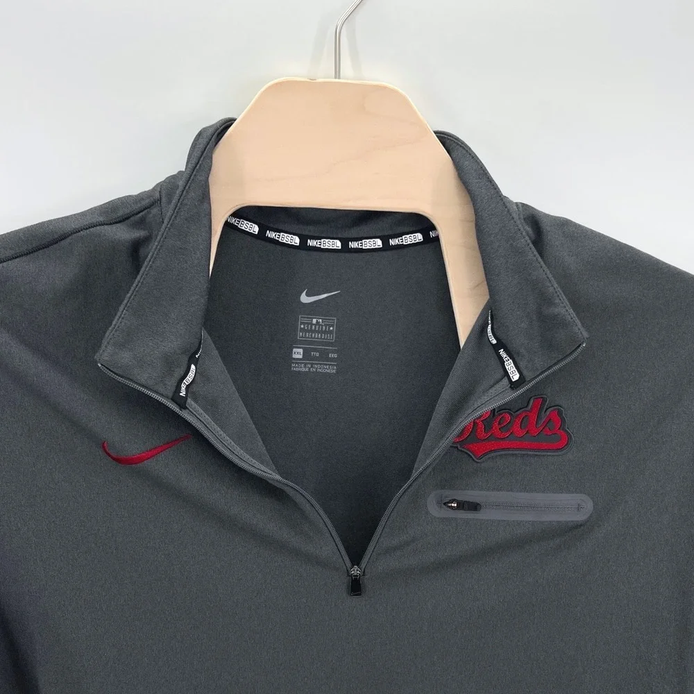 Nike Cincinnati Reds 1/4 Zip Mens XXL Grey MLB Baseball Pullover Training Top